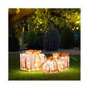 3 Pack Pre Lit Christmas Gift Box With 100 Light Bulbs