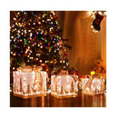 3 Pack Pre Lit Christmas Gift Box With 100 Light Bulbs