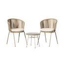 3Pc Outdoor Lounge Setting Bistro Set Table Chairs Patio Furniture