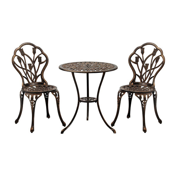 3Pcs Bistro Outdoor Setting Chairs Table Patio Dining Set Furniture
