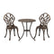 3PCS Bistro Outdoor Setting Chairs Table Bronze