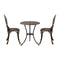 3PCS Bistro Outdoor Setting Chairs Table Bronze