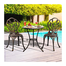 3PCS Bistro Outdoor Setting Chairs Table Bronze