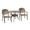3Pcs Outdoor Dining Chairs Bistro Set Cast Aluminium Patio Furniture