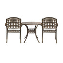 3 Piece Outdoor Dining Set Bistro Cast Aluminium