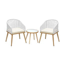 3PCS Outdoor Set Table&Chairs with Rope Beige