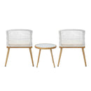 3PCS Outdoor Set Table&Chairs with Rope Beige