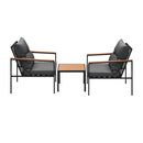 3PCS Outdoor Set Armchairs&Table with Cushions