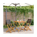3 Piece Bistro Set Black Poly Rattan And Solid Wood