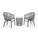 3 Piece Bistro Set With Cushions Pe Rattan Grey