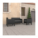 3 Piece Garden Lounge Set With Cushions Pp Rattan Anthracite