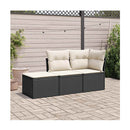 3 Piece Garden Sofa Set With Cushions Black Poly Rattan