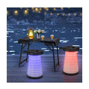 3 Piece Led Folding Table Stool Set With Retractable Design