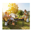 3 Piece Led Folding Table Stool Set With Retractable Design