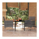 3 Piece Outdoor Dining Set With Cushions Grey And Black