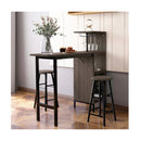 3 Pieces Bar Table And Chair Set With 6 Bottle Wine Racks Brown