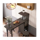 3 Pieces Bar Table And Chair Set With 6 Bottle Wine Racks Brown