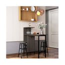 3 Pieces Bar Table And Chair Set With 6 Bottle Wine Racks Brown