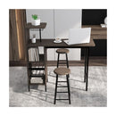 3 Pieces Bar Table And Chair Set With 6 Bottle Wine Racks Brown