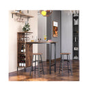 3 Pieces Bar Table And Chair Set With Wine Racks Rustic Brown