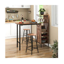 3 Pieces Bar Table And Chair Set With Wine Racks Rustic Brown