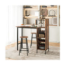 3 Pieces Bar Table And Chair Set With Wine Racks Rustic Brown