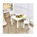 3 Pieces Kids Table Set With 2 Chairs For Reading White