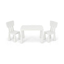 3 Pieces Kids Table Set With 2 Chairs For Reading White