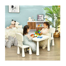 3 Pieces Kids Table Set With 2 Chairs For Reading White