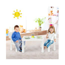 3 Pieces Kids Table Set With 2 Chairs For Reading White