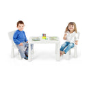 3 Pieces Kids Table Set With 2 Chairs For Reading White