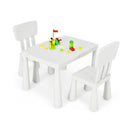 3 Pieces Kids Table Set With 2 Chairs For Reading White