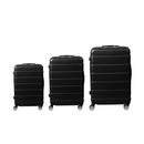 3 Pieces Luggage Sets Suitcase Black