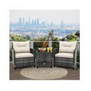 3 Pieces Patio Rattan Sofa Set With Soft Seat White