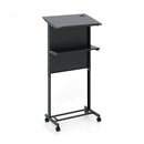 3 Position Height Adjustable Lectern Rolling Podium Table Black