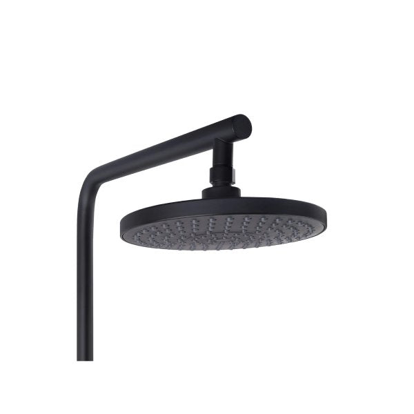 Shower Head Set Round Gooseneck Arm 5 Modes Handheld Set With Wall Tap