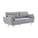3 Seater Modular Linen Fabric Sofa Bed Couch Dark Grey