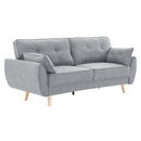 3 Seater Modular Linen Fabric Sofa Bed Couch Light Grey