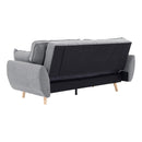 3 Seater Modular Linen Fabric Sofa Bed Couch Light Grey