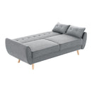 3 Seater Modular Linen Fabric Sofa Bed Couch Light Grey