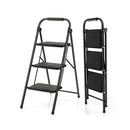 3 Step Ladder With Wide Anti Slip Pedal For Household Office Garden