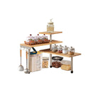 3 Tier Corner Shelf Kitchen Spice Rack Organiser With Hooks