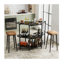 3 Tier Corner Bar Table With Wine Glasses Holder And Proper Height
