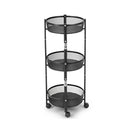 3 Tier Folding Kitchen Trolley Cart With Baskets