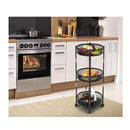3 Tier Folding Kitchen Trolley Cart With Baskets