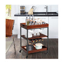 3 Tier Kitchen Island Cart With Wine Rack Glass Holders Handle