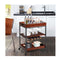 3 Tier Kitchen Island Cart With Wine Rack Glass Holders Handle