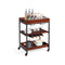 3 Tier Kitchen Island Cart With Wine Rack Glass Holders Handle