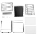 3 Tiers Kitchen Dish Rack Bowl Tableware Drying Holder Carbon Steel