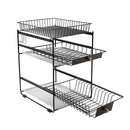 3 Tiers Kitchen Dish Rack Bowl Tableware Drying Holder Carbon Steel